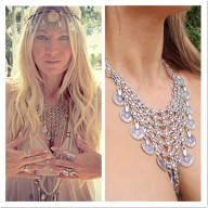 Collar Étnico Estilo Bohemio de Metal Tallado 