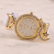 Nuevo Estilo de Moda de Cuero Casual Luna En Forma de R